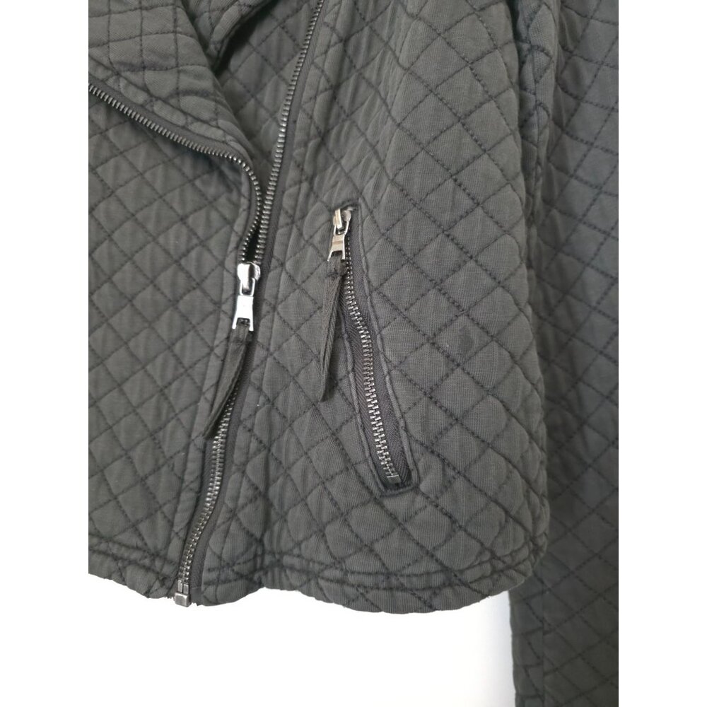 Marrakech Anderson Quilted Asymmetrical Charcoal Moto Jacket Women's Sz S - Picture 7 of 10